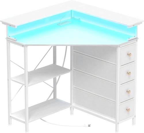Corner desk with - with, drawers